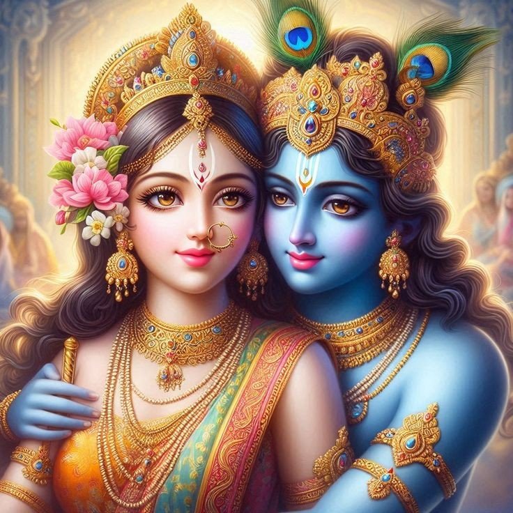 Radha Krishna colorful images
